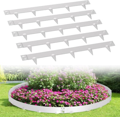 Metalen Gazonrand - Bloembedomranding Tuinborder - Tuin Afbakenen - Eenvoudige Installatie - 20 m x 18 cm - Grijs