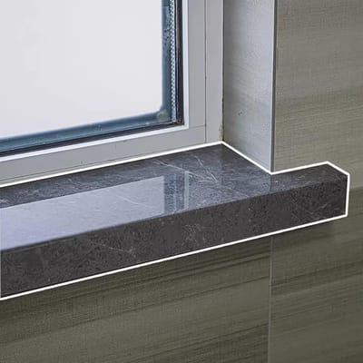 Vensterbank Beschermer - Raambord Rand - Interieur Decoratie - Marmeren Stijl - 120x10cm - Grijs