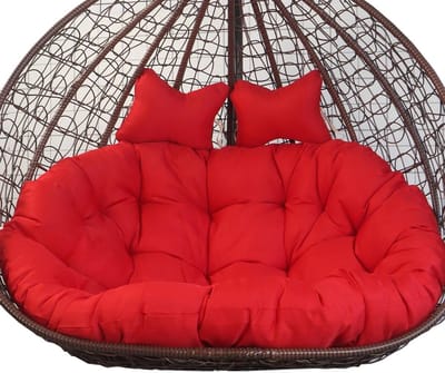 Stoelkussen Dubbel - Hangstoel Kussen - Buiten Zitten - Waterbestendig Materiaal - 150 x 110 cm - Rood