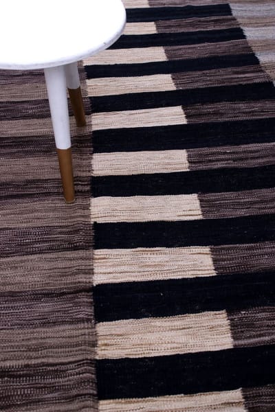 Grijs Tapijt Laagpolig Handgeweven Wollen Vloerkleed - Koho Afghan Modern Kelim 221x164 - 221x164cm- Modern - Woonkamer - Salon - Slaapkamer - Eetkamer
