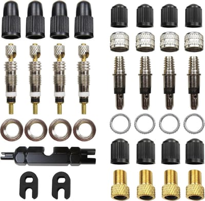 Fietsventiel Reparatieset 20-delig Reserveventielen met Adapter en Afdichting