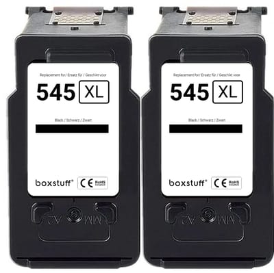 Boxstuff Inkt geschikt voor Canon PG-545 XL - Inkt Cartridge voor Canon Pixma TS205 / TS305 / TS3350 / TS3150 / TS3151 / TS3355 / TR4550 / TR4551 / MG2550 / MG2555 / MG2950 / MG2450 / MX495 / MX490 Printer - Multipack Zwart