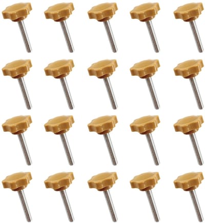 Dailygoods- Klemschroeven 20 Stuks - Stervormig M6 x 25 mm - Koolstofstaal - Corrosiebestendig - Eenvoudig te Installeren - Geschikt voor Meubels en Apparatuur - Handknop
