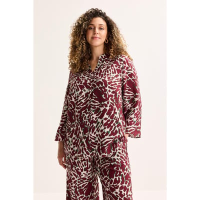 Lange Hemdblouse In Structuurstof