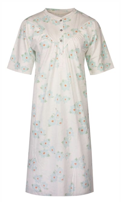 Tenderness Dames Nachthemd - Slaapkleedje - Beige Blauw - Maat S