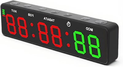 Oplaadbare Gym Timer Klok met 12/24 Uur Display, Countdown Stopwatch en Interval Timer voor Thuis, Kantoor en Sportactiviteiten