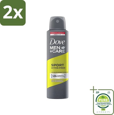 Dove - Deodorant - Men Care Sport Active Fresh - Verfrissend en energiek - 150 ml - Voordeelverpakking - 2 stuks - Sport deodorant - Actieve mannen