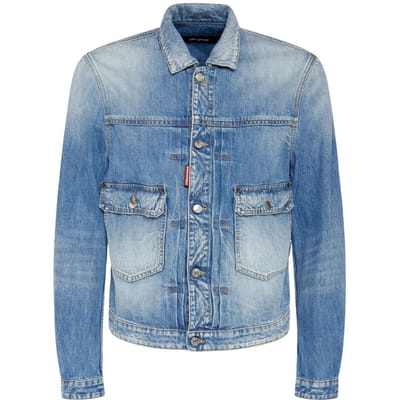 Dsquared2 Heritage Boxy Denim Jacket Marineblauw
