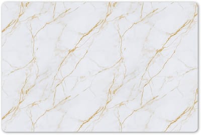 Placemats 45x30 cm - Placemat kunststof - 1 stuk - Wit - Marmer - Goud - Luxueus - Borden onderleggers - Decoratie voor op tafel - Keuken tafeldecoratie accessoires - Vinyl onderlegger - Tafelversiering