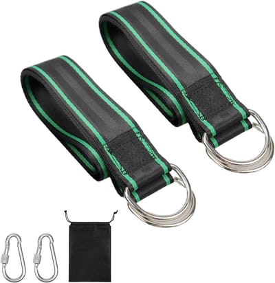 Set van 2 Groene Schommelaccessoires met Touw en 2 Notenbouten voor Schommels en Hangmatten, Ideaal voor Buitengebruik en Tuinontspanning