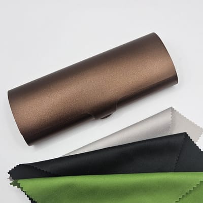 Aluminium brillenkoker met 3 doekjes, harde slijtvaste praktische brillendoos van hoge kwaliteit / bruine metalen koker / brillenkoker en microvezeldoekje/ geweldig cadeau / boîte / Aland optiek / hard case / harde hoes van metaal