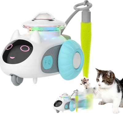 ZVD Speelgoed voor huisdieren - Kattenspeelgoed - automatisch interactief speelgoed - met interactieve bewegingssensor - voor binnen en buiten, cadeau voor Kerstmis, verjaardag - 1 stuk(wit)