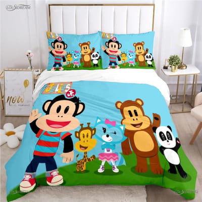 Schattige P-Paul F-Frank Cartoon Anime Dekbedovertrek Grappige Kawaii Beddengoed Set Zachte Dekbedhoes En Kussenslopen Enkel/Dubbel/Queen/King AU Queen(210*210cm)3pcs