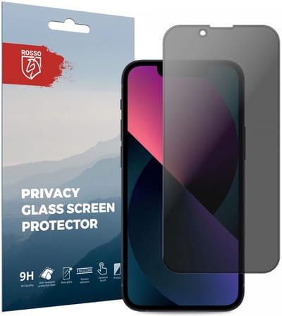Rosso Privacy Screen Protector Geschikt voor de Apple iPhone 13 Mini - 9H Gehard Glas - Case Friendly Tempered Glass - Eenvoudige Installatie