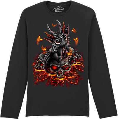 Draak Skull Descendent Of The Volcano The Coloured House Longsleeve T-shirt XXL