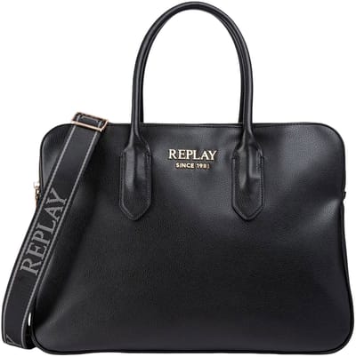 REPLAY shopper laptoptas met laptopvak Shopper Black zwart