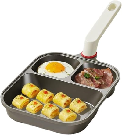 Koekenpan - Grillpan Burgerpan - Snelle Maaltijden Bereiden - Antiaanbaklaag - 24.5 cm - Zwart