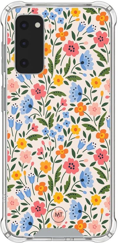 Hoesje (shockproof) geschikt voor Samsung Galaxy S20 FE - Romantische bloemen - Extra sterke case - TPU/polycarbonaat - Bloemen - Multi, Transparant