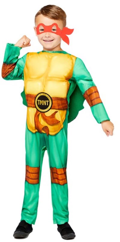 Amscan Teenage Mutant Ninja Turtles kostuum met 4 maskers voor kinderen - 146 (10-12 jaar)