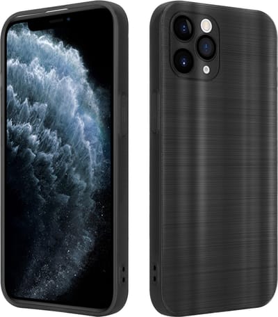 Cadorabo Hoesje geschikt voor Apple iPhone 11 PRO in Brushed Zwart - Beschermhoes Case Cover van flexibel TPU silicone in Brushed design