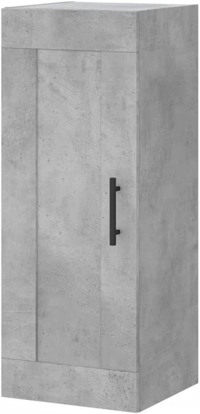 Zwevende Wandkast Betonlook Grijs 34.5x34x90 cm - Compacte Opslag voor Elke Ruimte