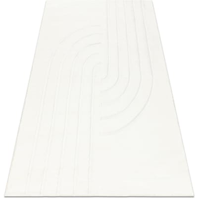 Kleden Rugsx CURVY wit 11 Curves wasbaar vloerkleed, structuur, 60x100 cm
