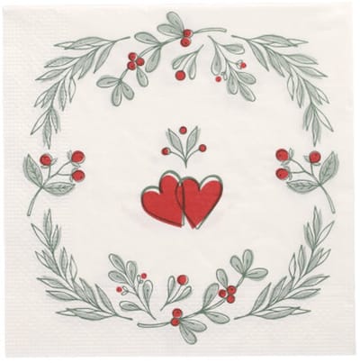 15x 20 Servetten 3-laags 1/4 vouw 33 cm x 33 cm Berries