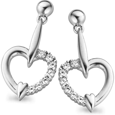 Orphelia Dames 925 Zilveren Hangende Oorbellen - Zilver ZO-5106