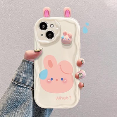 Coque de téléphone portable Apple 14 Promax, iPhone 13, mignonne et amusante, motif grenouille tridimensionnel, 12, silicone antichute iPhone 13 mini white