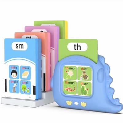Fonetische flitskaarten geschikt voor kinderen van 3-8 jaar, 20 leerfasen voor het leren lezen, inclusief spelling en het lezen van lange klinkers bestaande uit twee letters (CVC), geschikt voor thuisonderwijs in groep 1 en 2 van de kleuterklas.