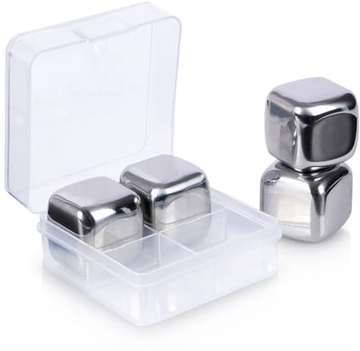 Excellent Houseware - Herbruikbare Stalen IJsklontjes - 4 Stuks