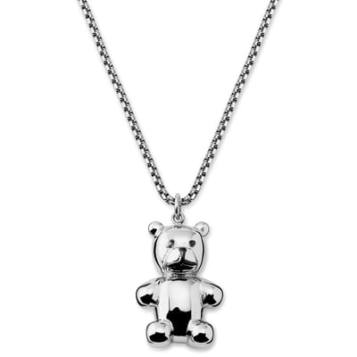 Egan | Zilverkleurige Ketting van Roestvrij Staal met Teddybeer Hanger