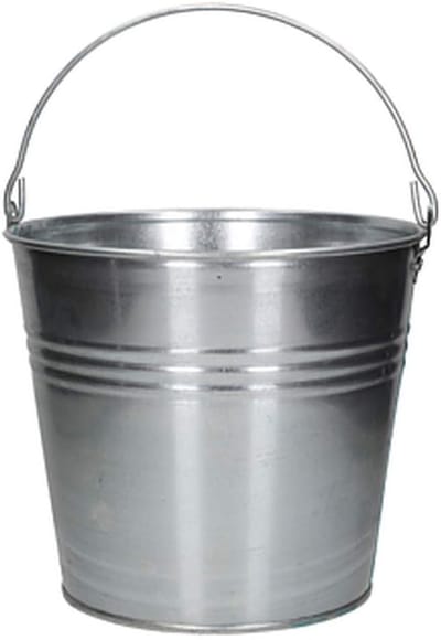 Verzinkte Metalen Emmer Wateremmer - Decoratief en Functioneel - Verkrijgbaar in 5 tot 15 Liter
