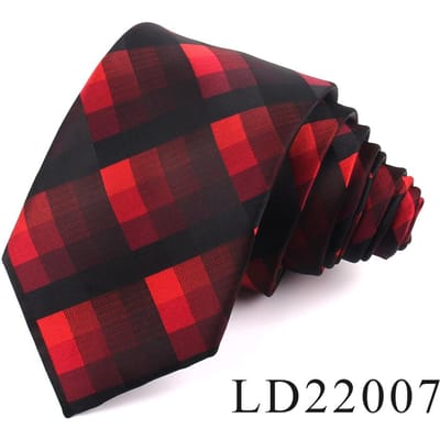 Nouvelle cravate tissée jacquard pour hommes Cravates à carreaux classiques Mode Polyester Cravate pour homme pour mariage Costume d'affaires Cravate à carreaux black