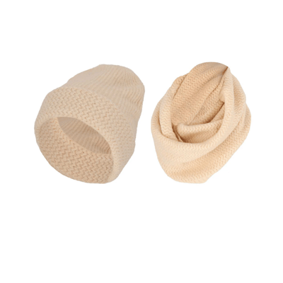 Sarlini - Beanie + Colsjaal meisjes - Whoolwhite - Winterset - One Size