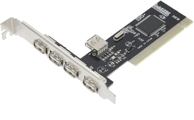 Dailygoody - PCI Naar USB-Uitbreidingskaart - 4-Poorts USB 2.0 Hubadapter - Zwart - USB 2.0 Hubcontroller - 480 Mb/s - Voor Desktop - Geschikt voor Co..
