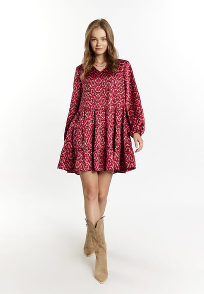 IZIA Jurk Dames Roze Veelkleurig