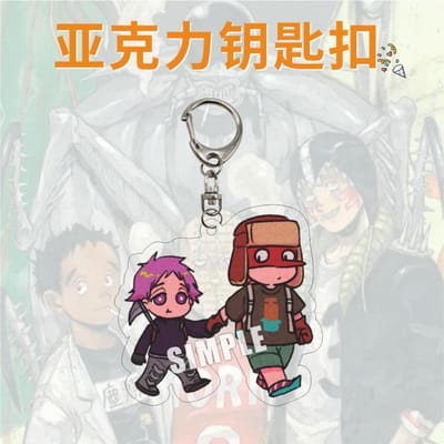 Voor Dorohedoro 5cm Acryl Sleutelhanger Kaiman Nikaidou En Shin Noi Anime Peripheral Creativiteit Rugzak Accessoires Festival Cadeau white