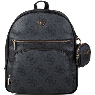 GUESS vrijetijdsrugzak rugzak met laptopvak Power Play II Tech Backpack Coal Logo donkergrijs