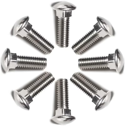 Dailygoody - Slotbouten Volledige Schroefdraad - Roestvrij Stalen Schroeven - Ronde Kop - M4x16mm - Voor Houtbevestiging - 60 Stuks