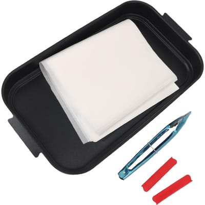 Barbecue Bakplaat Grill Oven Fornuis Multifunctioneel BBQ Serveren Anti-aanbak voor Thuis Buiten Picknick L(for 6.5-9kg) white