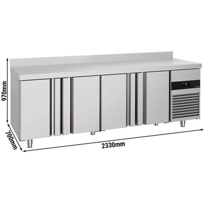 GGM Gastro Kühltisch PREMIUM - 2330x700mm - mit 4 Türen - Aufkantung