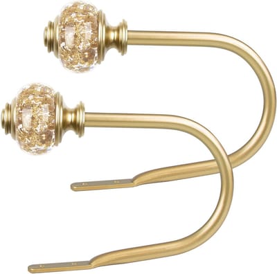 Decoratieve gordijnbinders - 2 stuks gouden gordijnbinders met doorschijnende eindstukken voor alle gordijnen