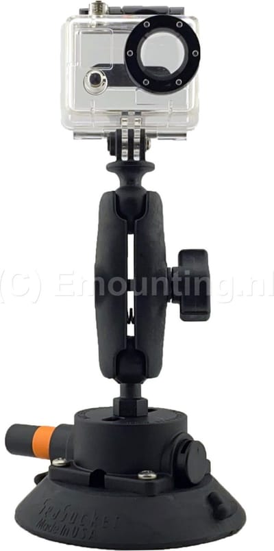 Action Cam Mount op 4.5" zuignap met vacuumpompje