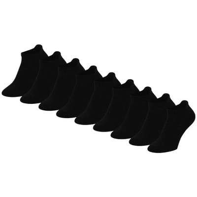 Morethansocks - Sneaker sportsokken - Unisex - Zwart - 9-Pack - Maat 36 t/m 47 - Sokken heren - Sokken dames - Sportsokken