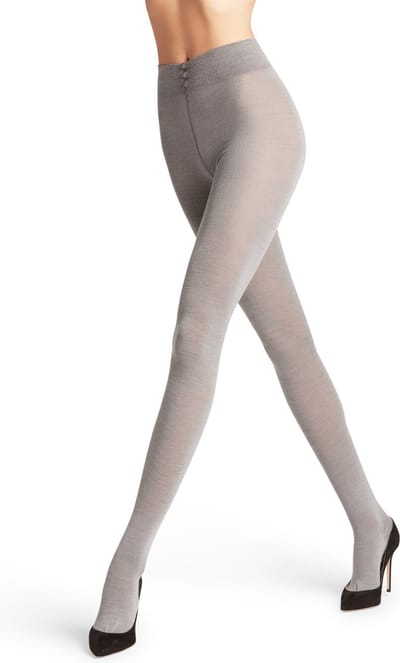 FALKE Softmerino eenkleurig wol katoen panty dames grijs - maat 36-38