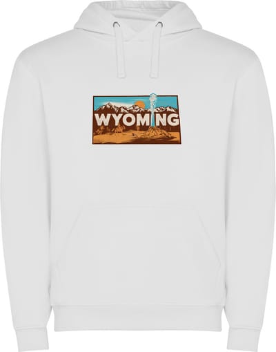 Witte Wanna have hoodie voor de echte Amerika / Verenigde Staten liefhebber de Amerikaanse staat Wyoming Print Full Color Color merk Roly maat S