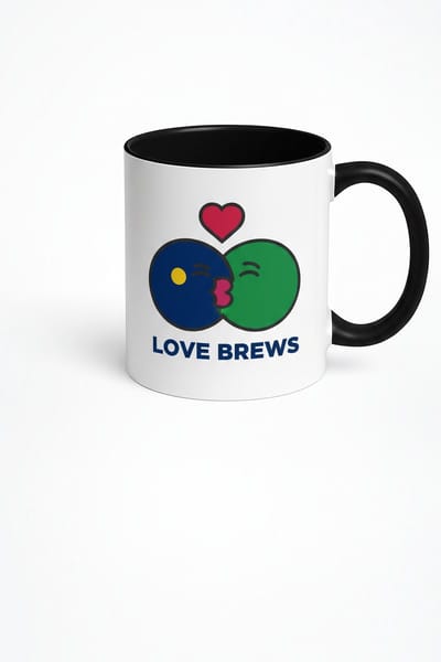 Liefde Brouwt Mok | Kus Emoticons & Hart Design | Romantische Koffie Thee Mok | Valentijn Cadeau