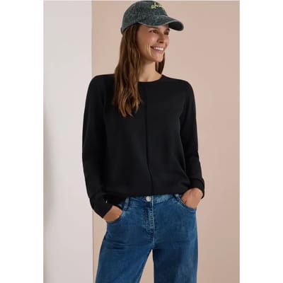 Basic trui met ronde hals in een effen kleur