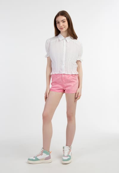 Mymo blouse met korte mouwen Dames wit